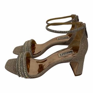 Badgley Mischka Kameryn Crystal Heels Pale Gold Size 9 Bridal Wedding Shoes NWT